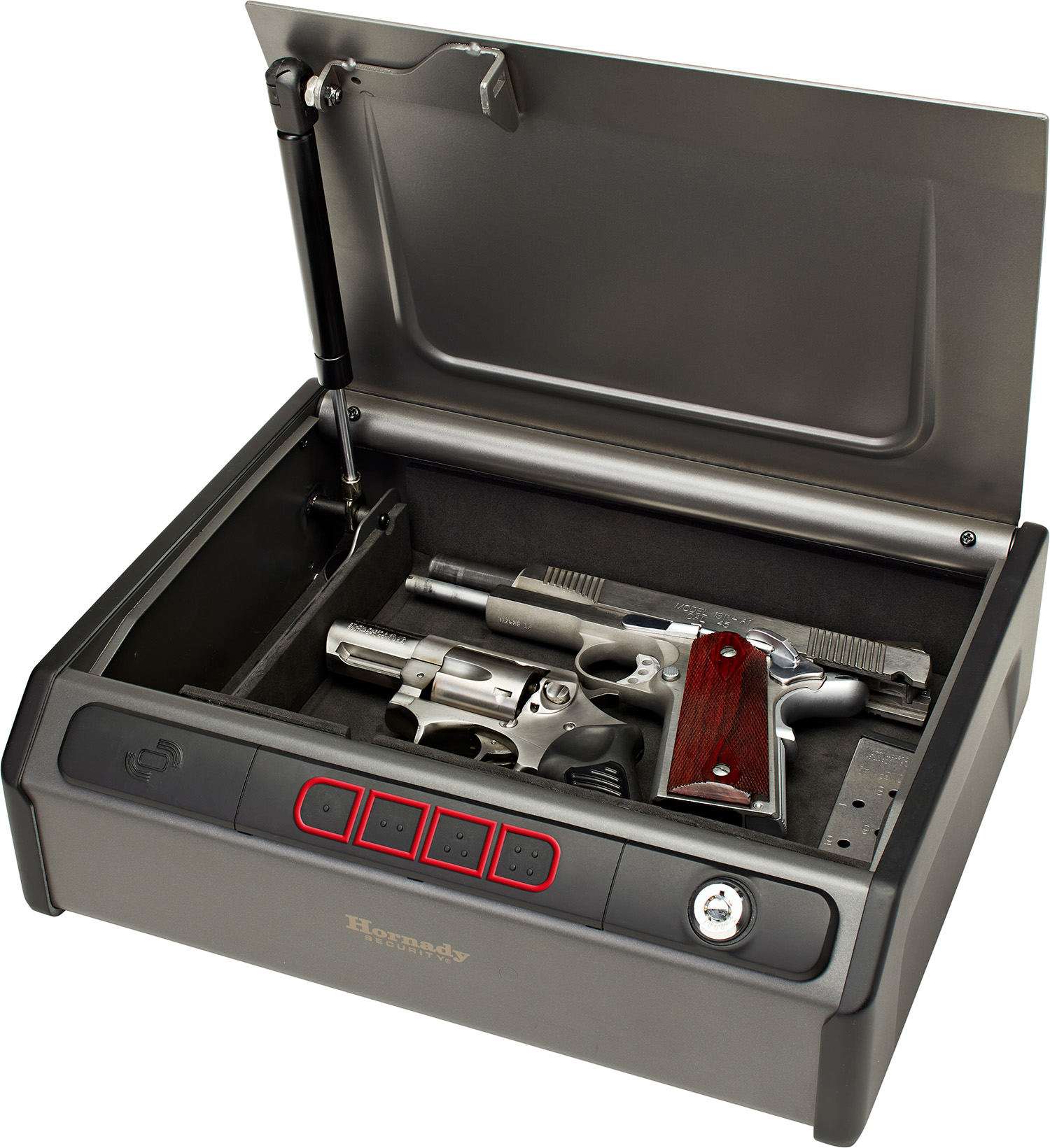 Hornady 97436 Rapid Safe RFID Access Code Key Entry Gray Steel Holds 2 Handguns