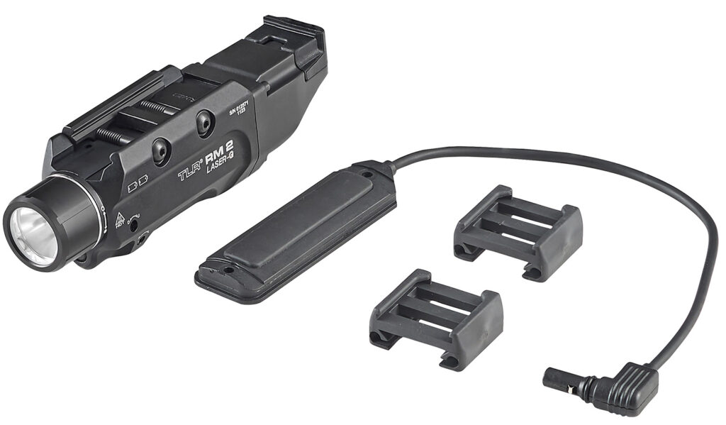Streamlight 69453 TLR-2 RM w/Laser Black Aluminum, 1000 Lumens White LED Bulb/Green Laser, 297 Meters Beam, Picatinny Rail Mount