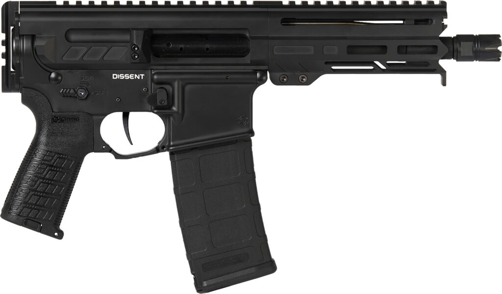 CMMG 55A938FAB Dissent  5.56x45mm NATO 30+1 6.50", Black Cerakote Rec, OEM Grip, Picatinny Buffer Adapter, Zeroed Drop-In Single Stage Trigger