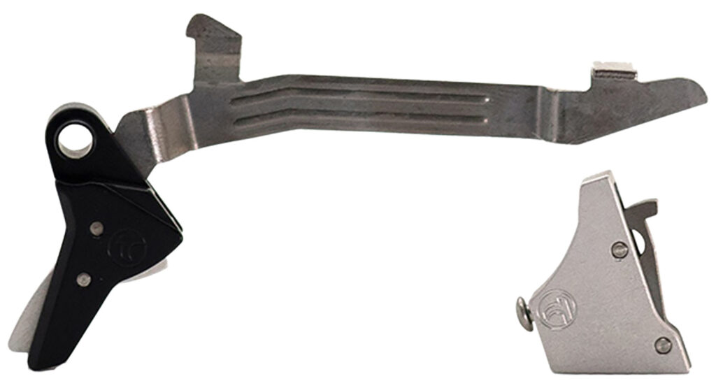 Timney Triggers ALPHAGLOCK34SILVR Alpha Competition 9mm Luger/40 S&W, Silver Straight Trigger, Compatible w/Glock Gen3-4