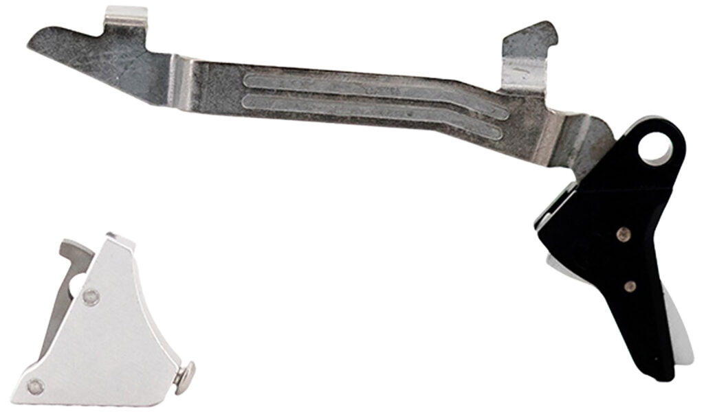 Timney Triggers ALPHAGLOCK5 Alpha Competition 9mm Luger/40 S&W/22 LR, Silver Straight Trigger, Compatible w/Glock Gen5 & Glock 44