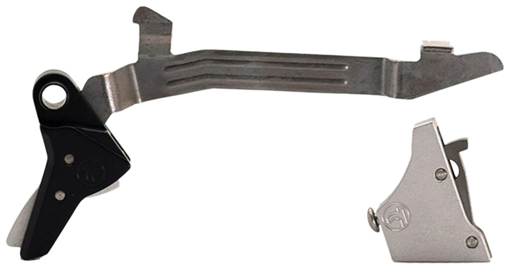 Timney Triggers ALPHAGLOCK34LRGSILVR Alpha Competition 45 ACP/10mm Auto, Silver Straight Trigger, Compatible w/Glock Gen3-4
