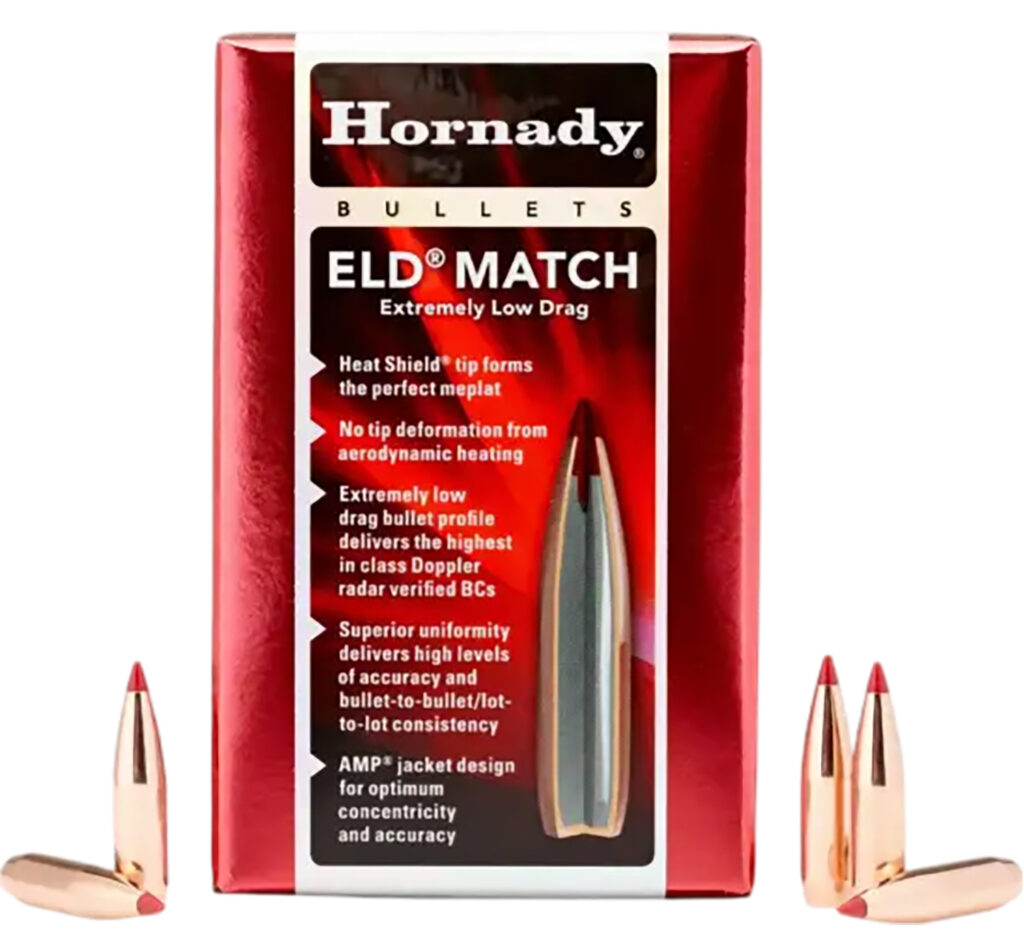 Hornady 2561 ELD Match 25 Cal .257 134 gr Extremely Low Drag Match 100 Per Box/ 15 Case