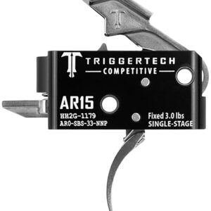 TriggerTech AR0SBS33NNP Competitive Stainless Pro Curved Single-Stage 3 lbs Fixed for AR-15