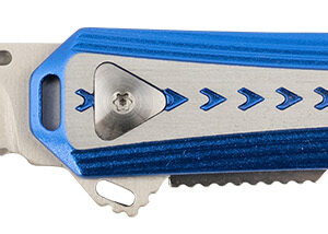 CRKT 6710 Stickler 3.38" Folding Plain Satin 12C27 Sandvik Blade/ Blue & Silver Aluminum Handle Includes Pocket Clip