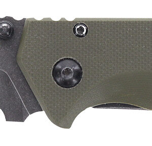 Schrade 1159324 Melee 3.50" Folding Tanto Part Serrated Dark Stonewash D2 Steel Blade 4.50" OD Green G10/SS Handle