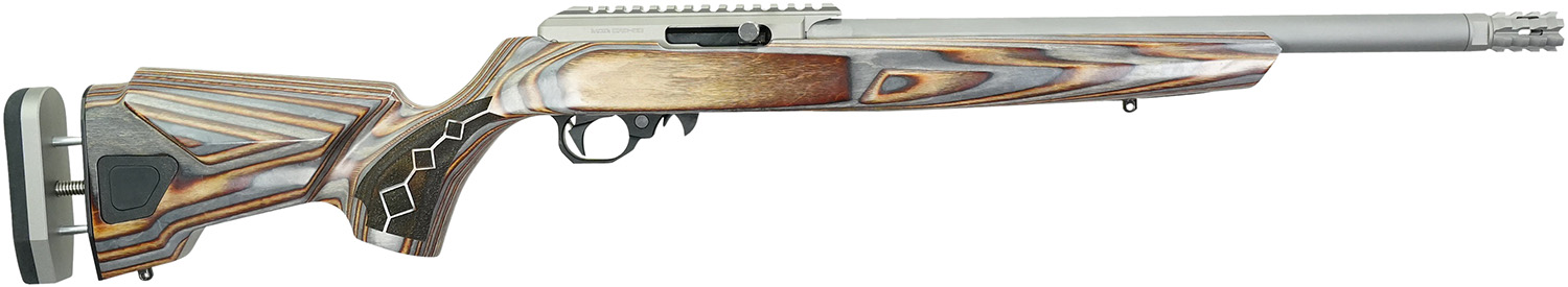 Black Rain Ordnance 22DSC Deluxe Full Size 22 LR 10+1 16" Matte Stainless, Threaded Stainless Steel Barrel, Stainless Aluminum w/Accessory Rail Receiver, Shady Camo Boyd's Agility Stock, Right Hand