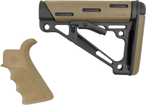 HOGUE AR-15 GRIP & OVERMOLDED - COLLAPSIBLE STK COMMERCIAL FDE