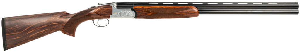 Fausti Usa, Inc 15803 Caledon 28 Gauge 2.75" 2rd 26" Blued Barrel, Engraved Stainless Rec, Wood Laser Grain Stock, Metallic Bead Sight
