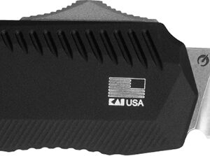 Kershaw 9000 Livewire 3.30" OTF Spear Point Plain Stonewashed CPM 20V SS Blade/ Textured Black Anodized Aluminum Handle Includes Pocket Clip