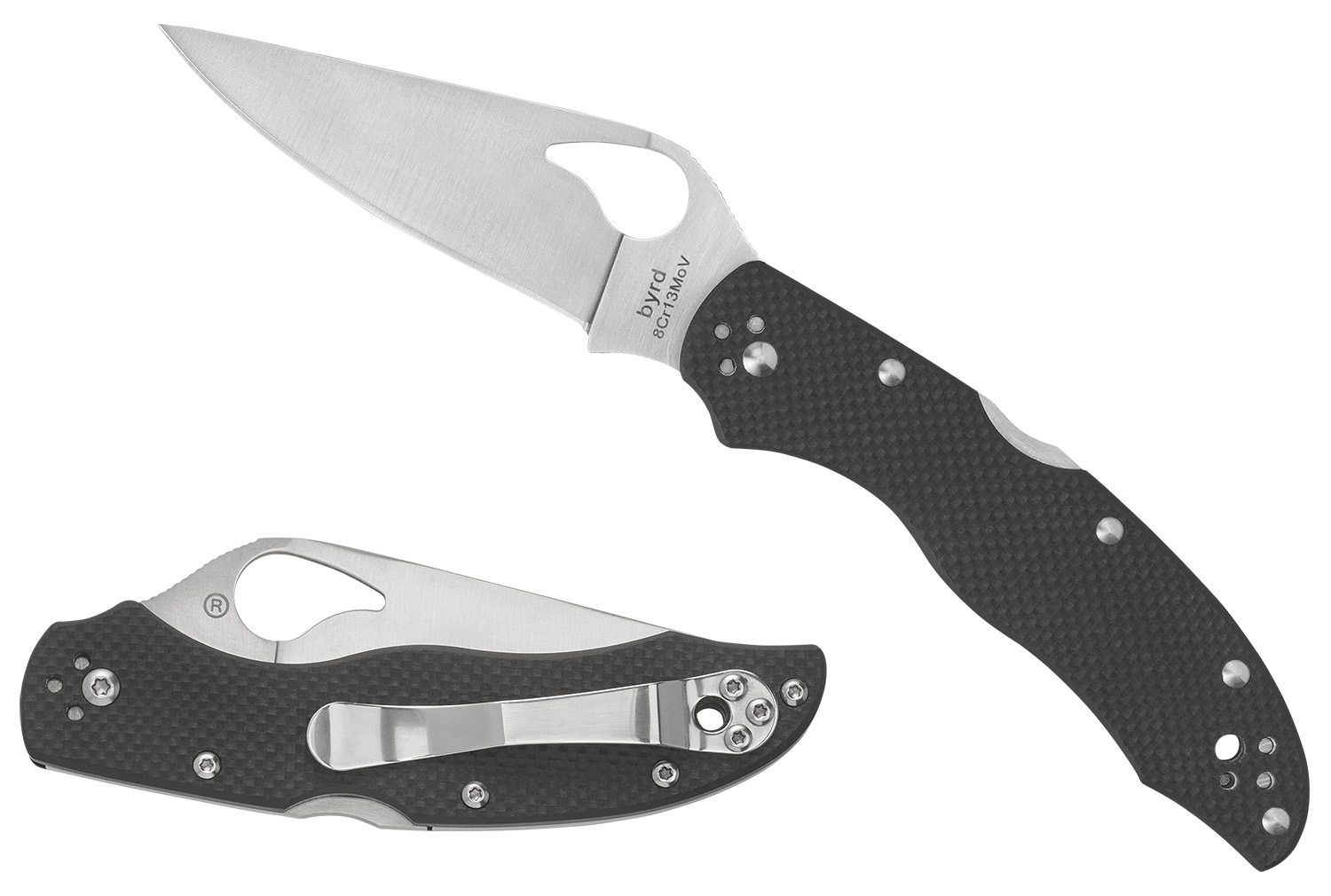 Spyderco BY01GPS2 Harrier 2 3.39" Folding Drop Point Part Serrated Stonewashed 8Cr13MoV SS Blade, Black Textured G10 Handle, Includes Pocket Clip