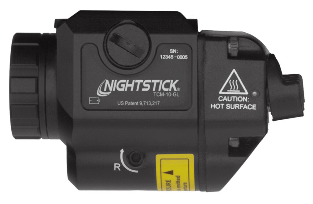 Nightstick TCM10GL Compact Weapon-Mounted Light with Green Laser  Black Anodized 650 Lumens White Light