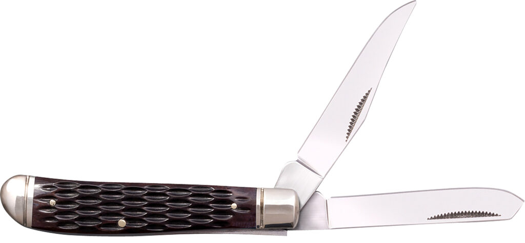 Cold Steel CSFLMTRPRJ Trapper  Mini 2.60"/2.70" Folding Clip/Spey Plain 3Cr13MoV SS Blade/Brown Jigged w/Polished Bolsters Bone Handle