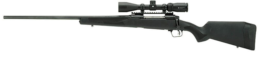 Savage Arms 58131 110 Apex Hunter XP 400 Legend 4+1 18" Carbon Steel, Black, Synthetic AccuFit Stock, Vortex Crossfire II 3-9x40mm Scope Left Hand