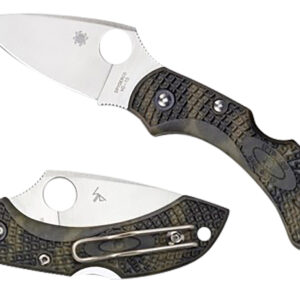 Spyderco C28ZFPGR2 Dragonfly 2 2.30" Folding Plain Satin VG-10 SS Blade/Zome Green Textured FRN Handle Includes Pocket Clip