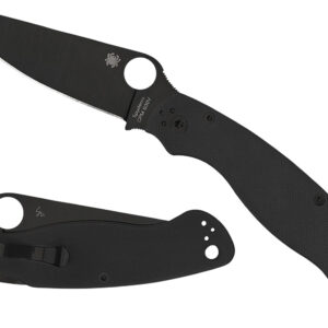 Spyderco C36GPBK2 Military 2 4" Folding Plain Black DLC CPM S30V SS Blade/ Black Textured G10 Handle Includes Pocket Clip