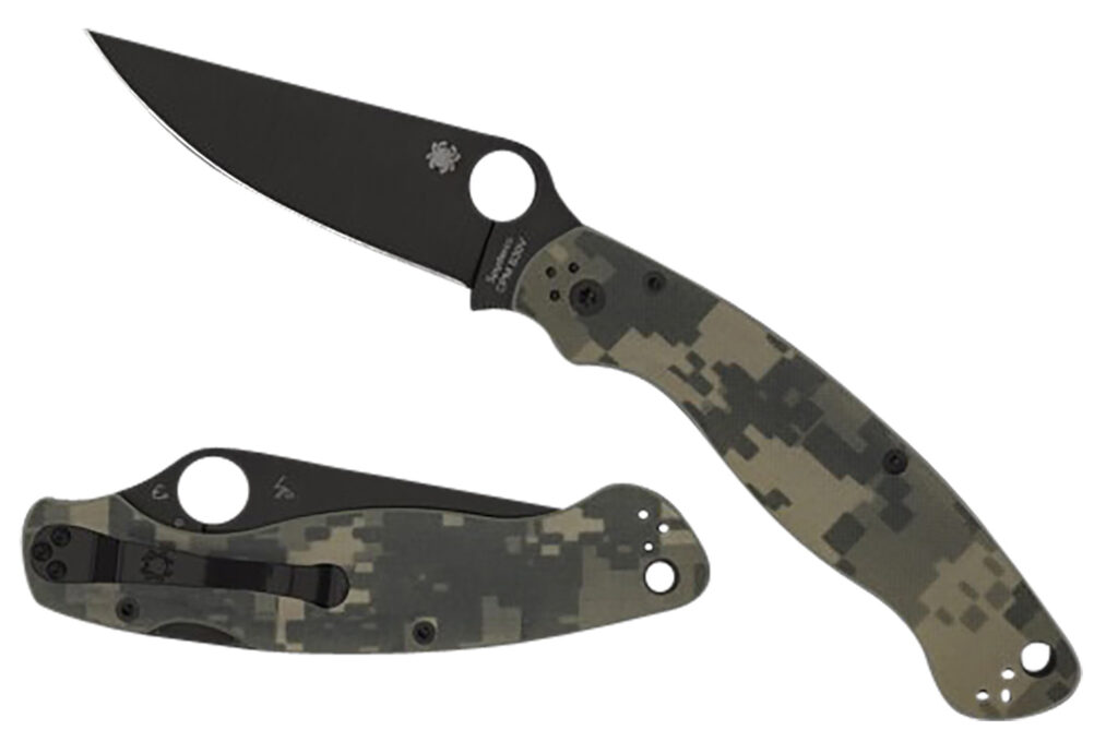 Spyderco C36GPCMOBK2 Military 2 4" Folding Plain Black DLC CPM S30V SS Blade/ Digital Camo G10 Handle Includes Pocket Clip