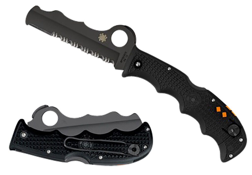 Spyderco C79PSBBK Assist Lightweight 3.69" Folding Part Serrated Black DLC VG-10 SS Blade/Black Textured FRN Handle Includes Glass Breaker/Pocket Clip