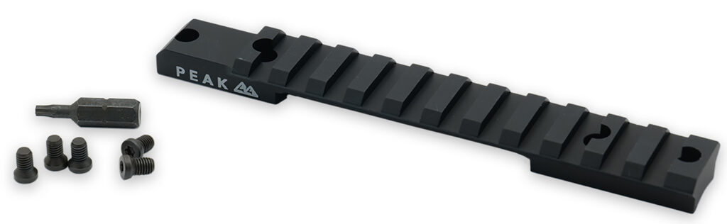Weatherby J010004 Picatinny Rail  Matte Black Aluminum Weatherby Model 307 Weaver Mount Short Action 20 MOA