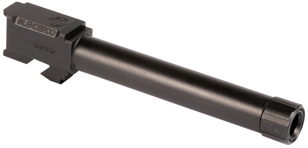 SilencerCo AC864 Glock  9mm Luger 5" Threaded Black Nitride Stainless Steel, Fits Glock 17 Gen1-4