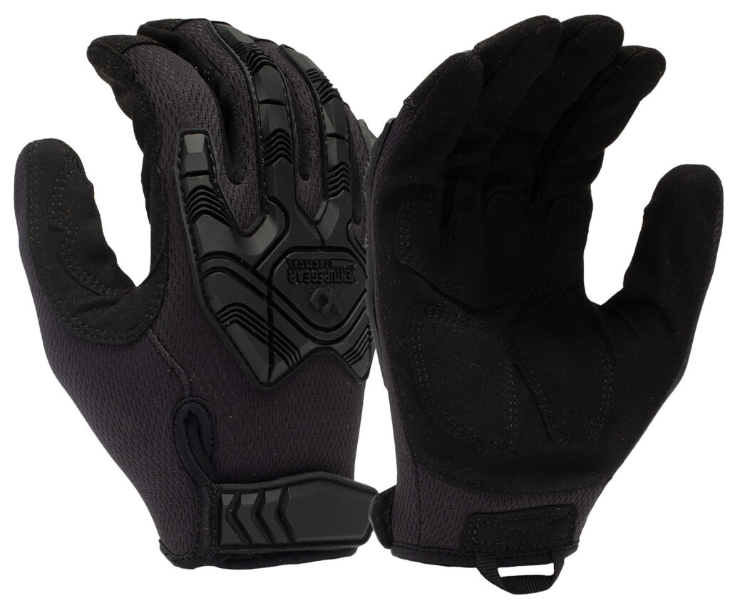 Pyramex VGTG40BM Impact Operator Heavy-Duty Black Synthetic Leather Medium Hook & Loop