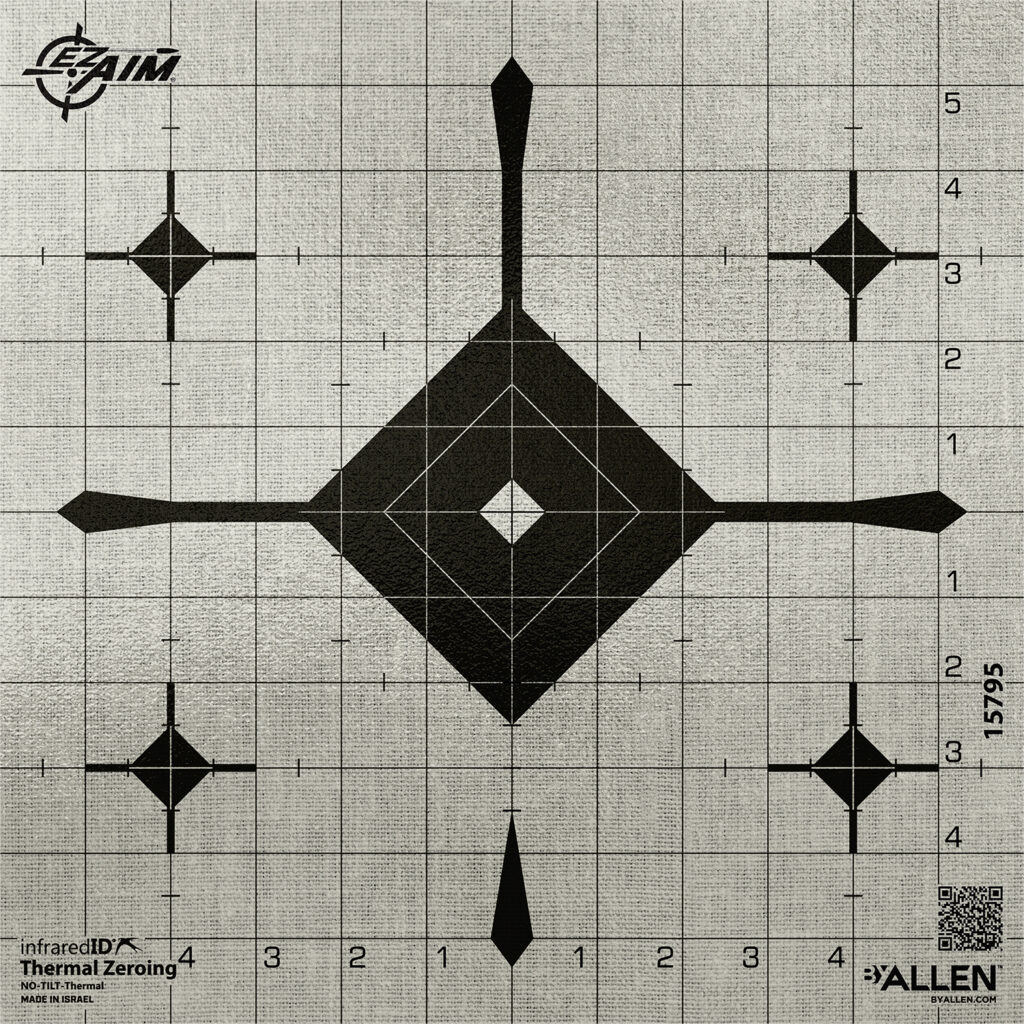 EZ-Aim 15795 Grid Bullseye Adhesive Thermal ID Bullseye Paper 12" x 12" Gray