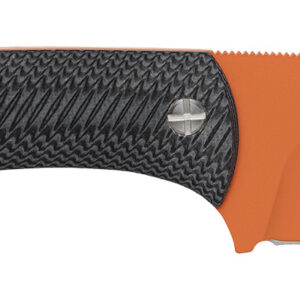 Browning 3220499B Back Country Small 2.75" Fixed Deep Belly Skinner Plain Blaze Orange Ceramic D2 Steel Blade, Black G10 Handle