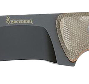 Browning 3220517B Desolation Large 6" Fixed Drop Point Plain Black Powder Coated 440C SS Blade, Tan Micarta Laminate Handle