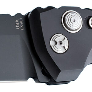 Hogue 34110 EX-A01  4" Folding Drop Point Plain Black Cerakote 154CM SS Blade/Matte Black w/Fluted texture Aluminum Handle