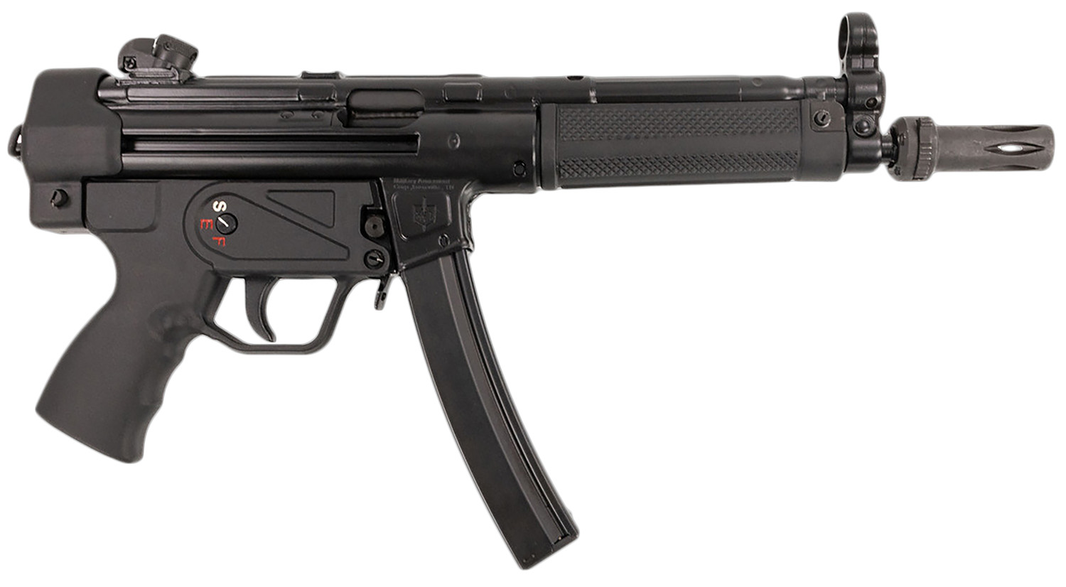 MAC 12750004 5 9mm Luger 30+1 8.90" Black Phosphate Steel Threaded Barrel, Black Phosphate Optics Ready Receiver/Frame, Black Grip, Ambidextrous