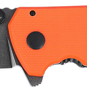 CRKT 2486 SQUID Compact 1.75" Folding Drop Point Plain Stonewashed D2 Steel Blade, Blaze Orange G10/SS Handle