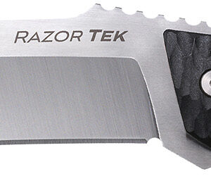 Cold Steel CSFX65RZR Razor Tek EDC 6.50" Fixed Clip Point Plain Satin 4116 Krupp SS Blade, 6.13" Black Textured