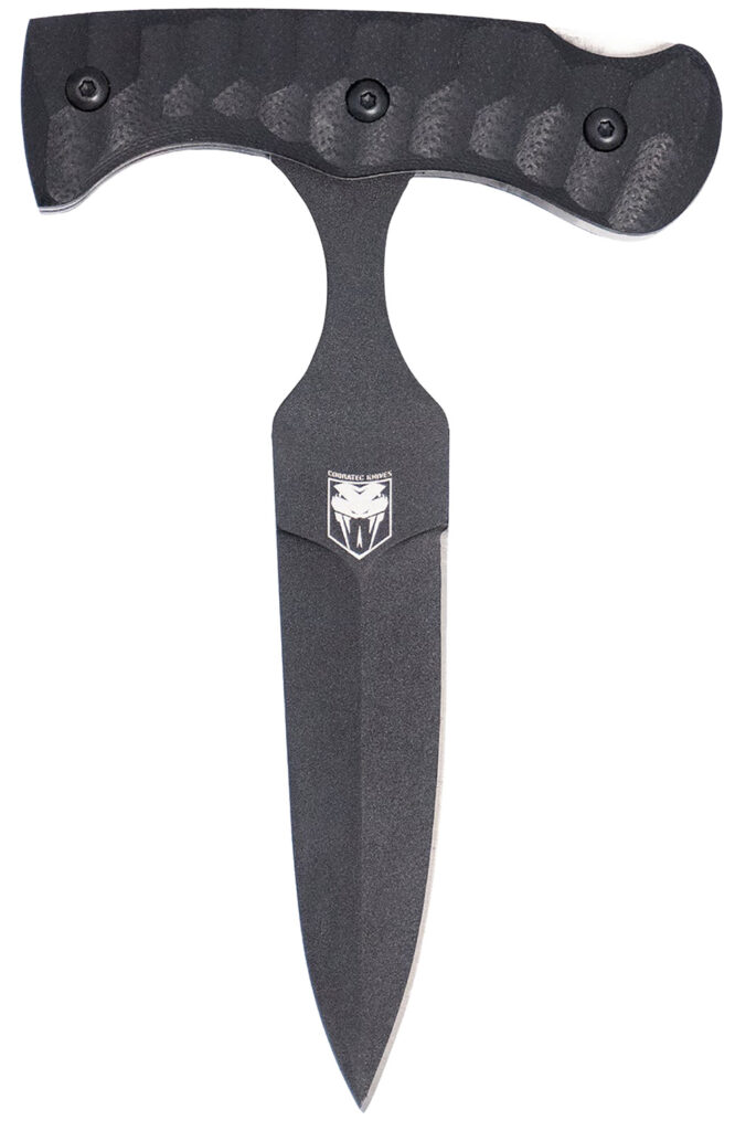 CobraTec Knives FG10PD Folding Push Dagger  2.88" Folding Dagger Plain Black D2 Steel Blade, 4.06" Black Textured G10 Scales Handle
