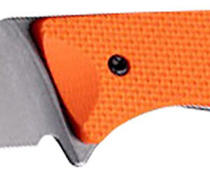 Hogue 35860 Extrak 3.30" Fixed Clip Point Plain Stone Tumbled CPM M4 Tool Steel Blade, Blaze Orange Textured G10 Scales Handle