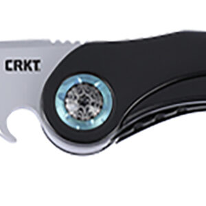 CRKT 5702 Nucleus 3.19" Folding Plain Bead Blasted 12C27 Sandvik Blade, Black/Red G10/SS Handle