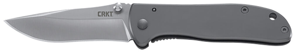 CRKT 6450S Drifter  EDC 2.88" Folding Drop Point Plain Satin 8Cr14MoV SS Blade, Silver Stainless Steel Handle