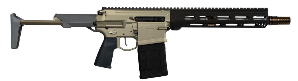 Q LLC BOOMBOX8612INSBR Boombox  8.6 Blackout 20+1 12" Bead Blasted Tapered Threaded Barrel, Black Anodized Picatinny Rail Aluminum Receiver, Adj Folding Stock, Reptilia CQG-NB Grip