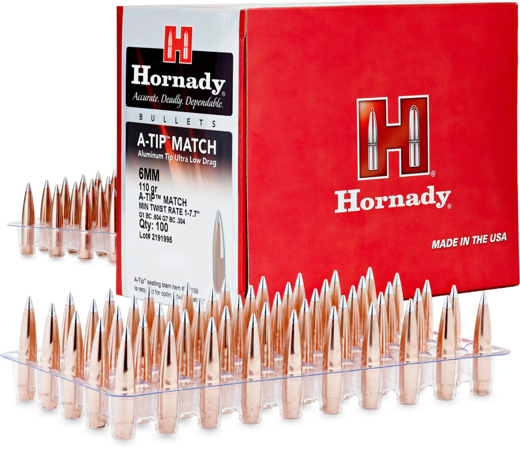 Hornady 245312 6mm .243 110gr A-Tip Match 500 Per Box/6 Case
