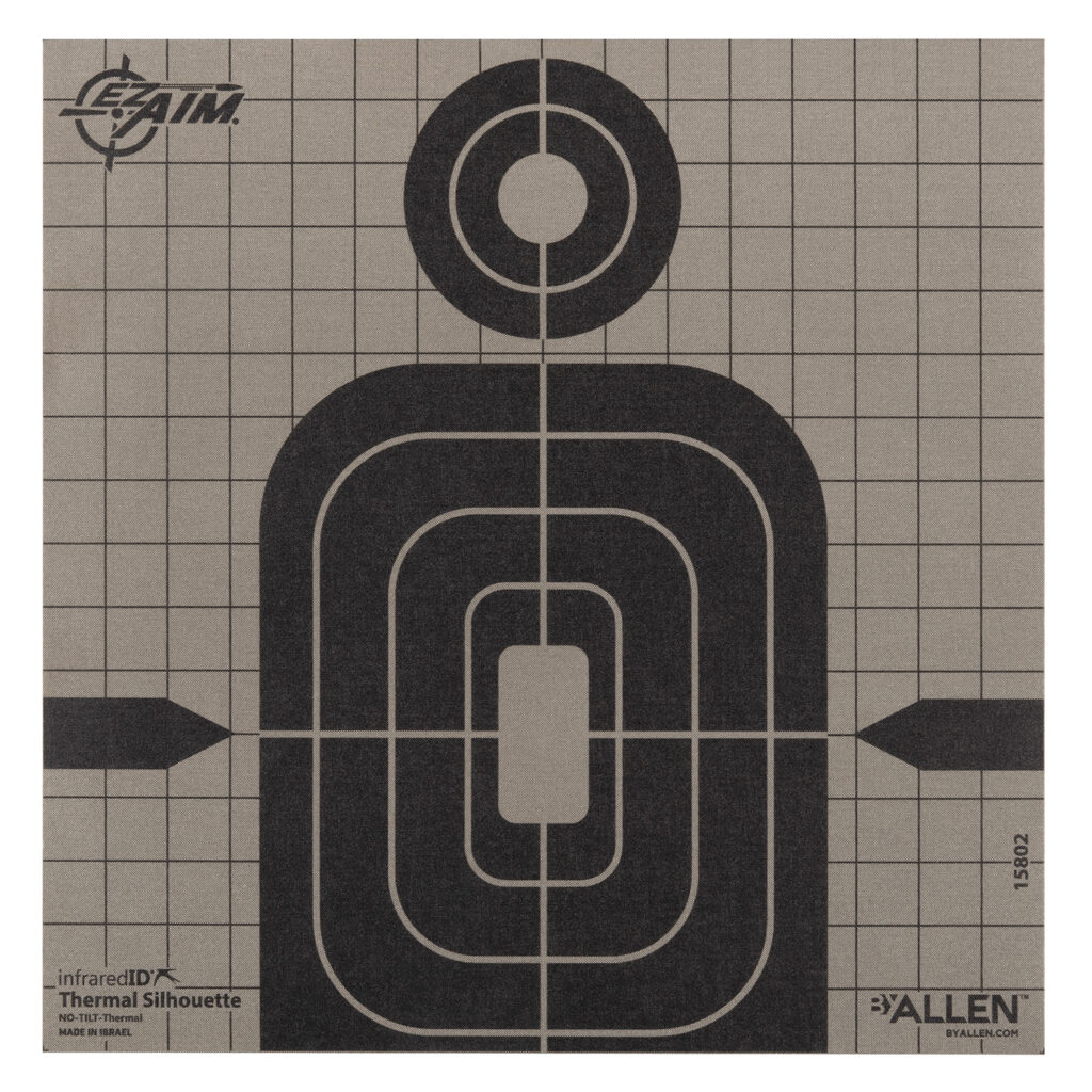 Allen 15802 Thermal Target Silhouette Hanging Paper 8" x 8" Black/Gray