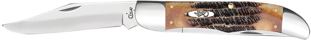 Case 03574 Hunter  4.10" Folding Plain Mirror Polished Tru-Sharp SS Blade, 6.5 BoneStag Handle