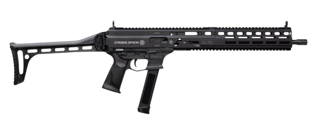 Grand Power 810091156025 Stribog SP9A3G 9mm Luger 16" Black Barrel, Black Receiver, Polymer Stock & Grip