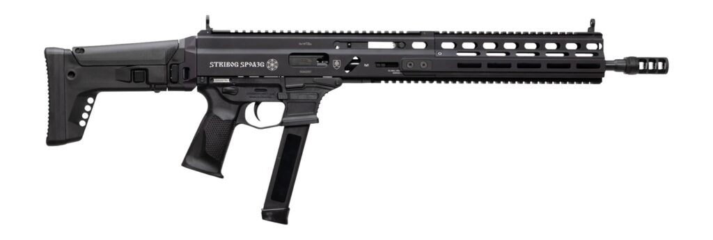 Grand Power 810091156094 Stribog SP9A3G 9mm Luger 16" Black Barrel, Black Receiver, Polymer Stock & Grip