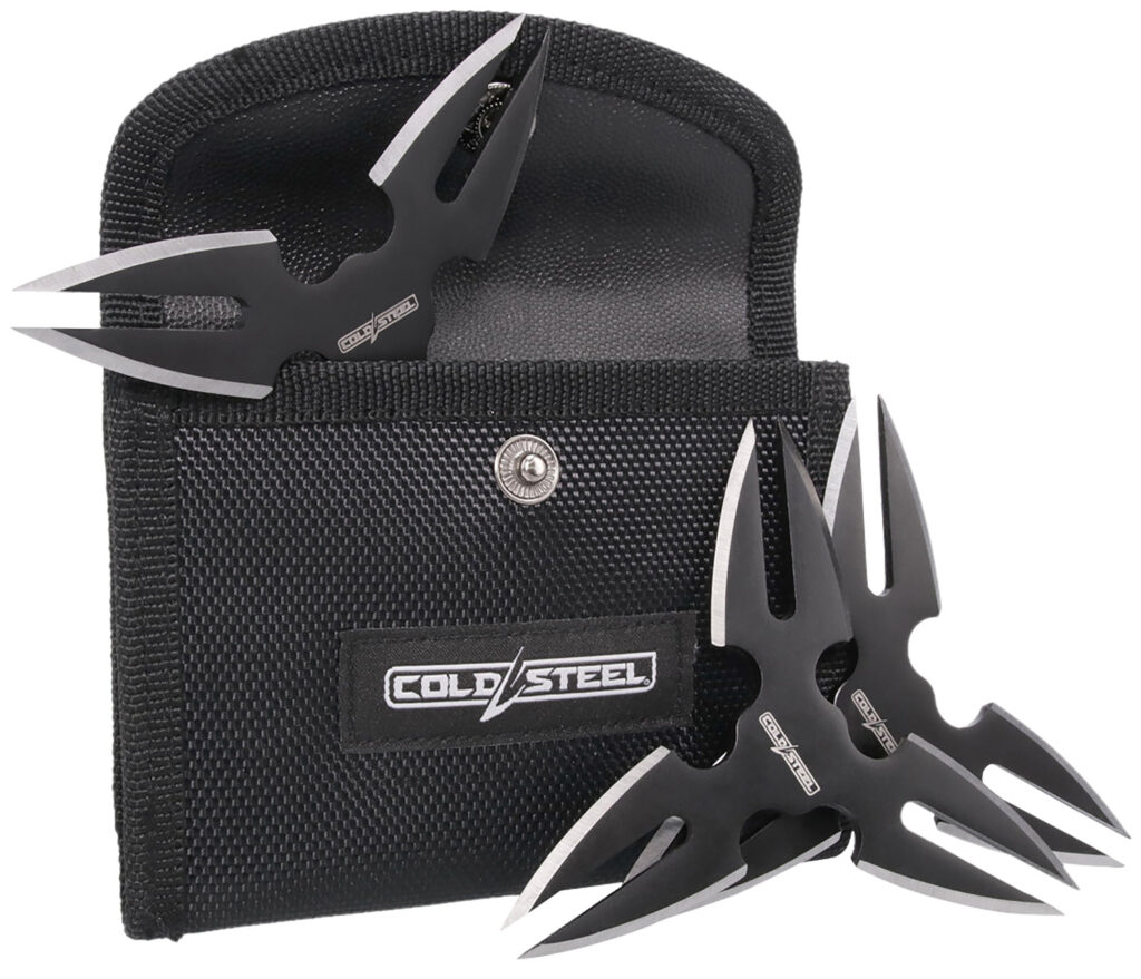 Cold Steel CSTH15STR3PK Throwing Stars Three 1.50" Black Oxide 420 Stainless Steel Blades Includes Sheath