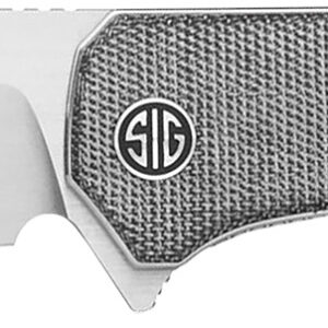Sig Sauer Knives XI6SB Xiphos  3.40" Folding Modified Tanto Plain Satin Nitro-V Blade, 4.20" Salt & Pepper Micarta Handle