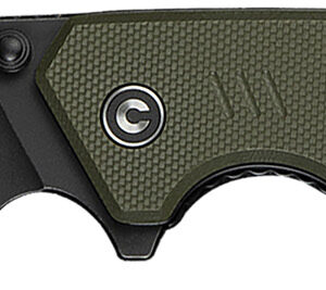 Civivi Knives C24012-2 Merit  3.28" Folding Drop Point Plain Black Stonewashed 14C28N Steel Blade, OD Green Textured G10 Handle