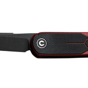Civivi Knives C23015-1 KwaiQ 2.97" Folding Plain Black Stonewashed Nitro-V Steel Blade, Black/Burgundy Textured G10 Handle