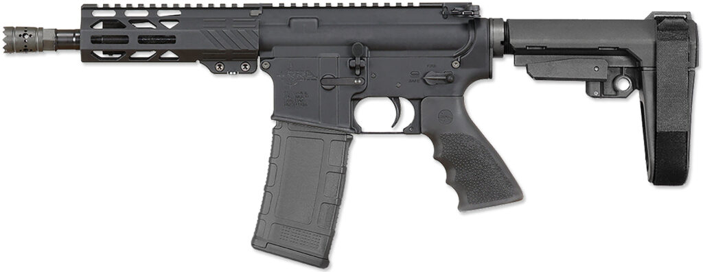 Rock River Arms BLK2132 LAR-15M  300 AAC Blackout 30+1 8" Black M-LOK Handguard, Black Aluminum Picatinny Rail Receiver, Black Polymer SB Tactical SBA3 Arm Brace, Black Hogue Rubber Grip