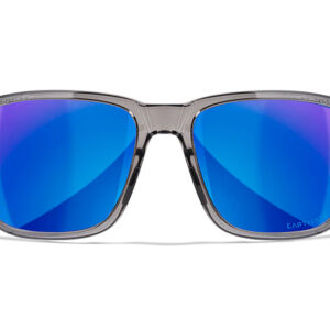 Wiley X AC6TRK09 Trek M/L Blue Mirror Lens Polycarbonate Gloss Crystal Dark Gray Frame