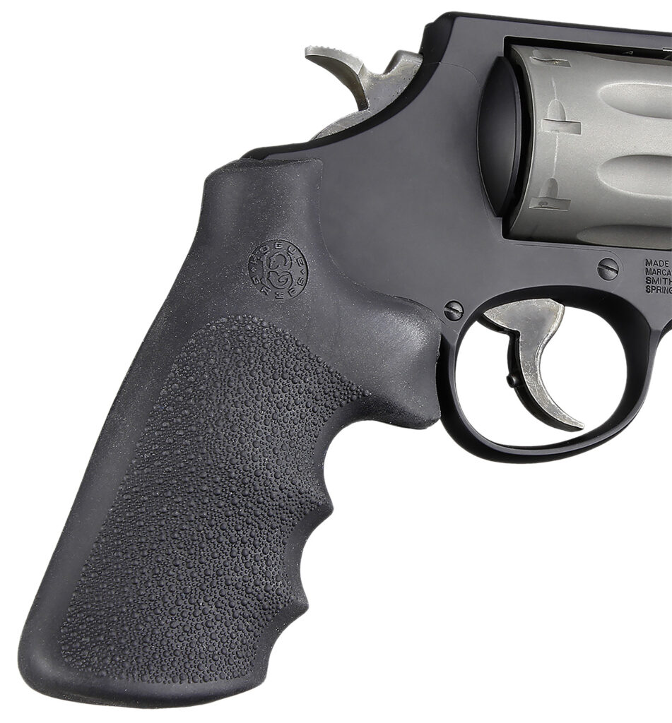 Hogue 19022  Conversion Grip Pistol Grip w/ Finger Grooves Black Overmolded Rubber Fits S&W K/L/N/X/Z Frame