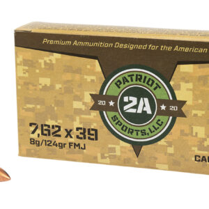 PATRIOT SPORTS LLC P762124F   7.62x39mm 124gr Full Metal Jacket 20 Per Box/50 Case